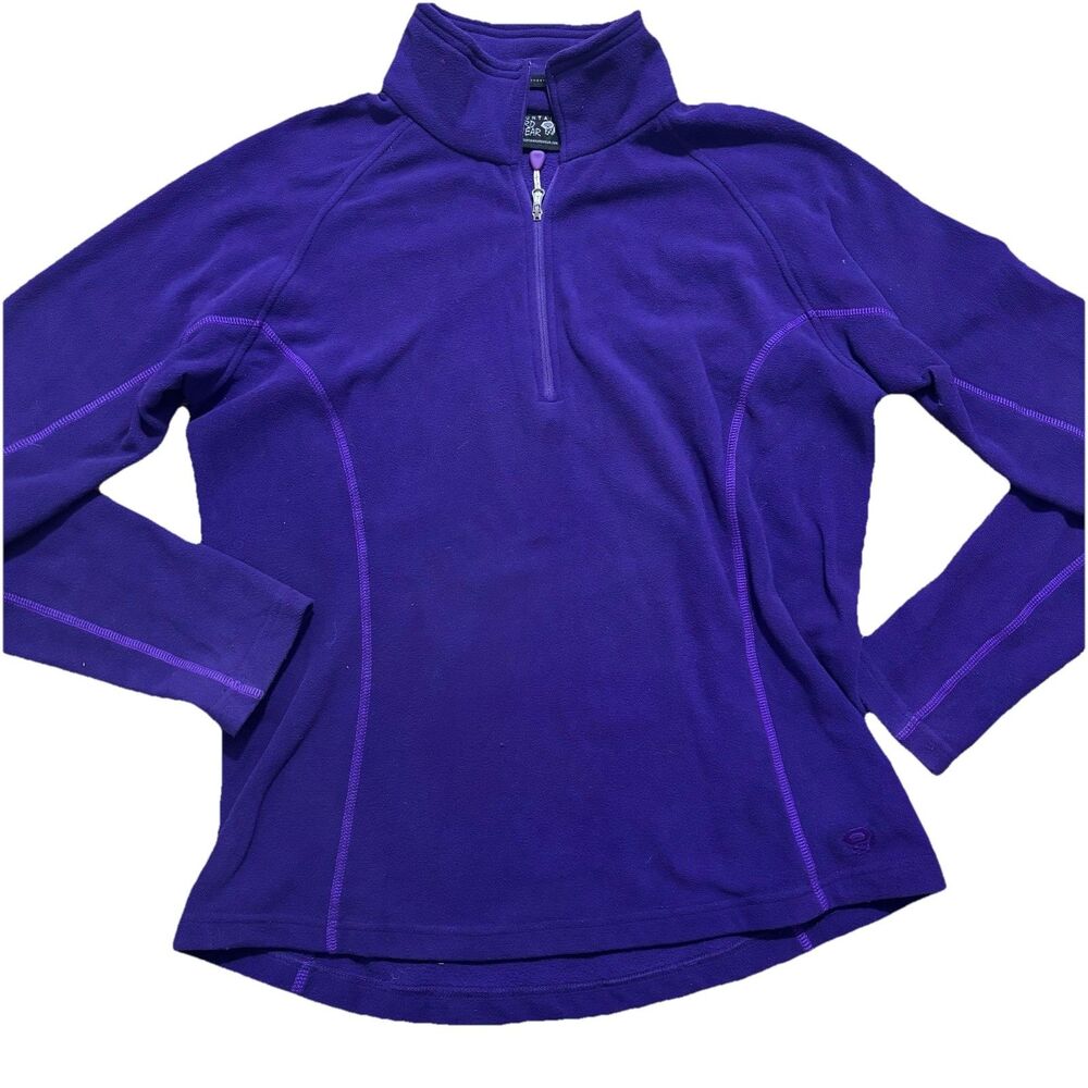 Mountain Hardwear Pullover Women’s Large Purple Fleece 1/4 Quarter Zip Outdoor